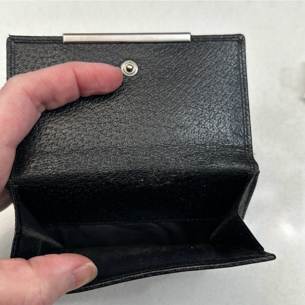 Gucci Black GG Monogram Canvas Double Snap Wallet Compact Bifold - Picture 7 of 7